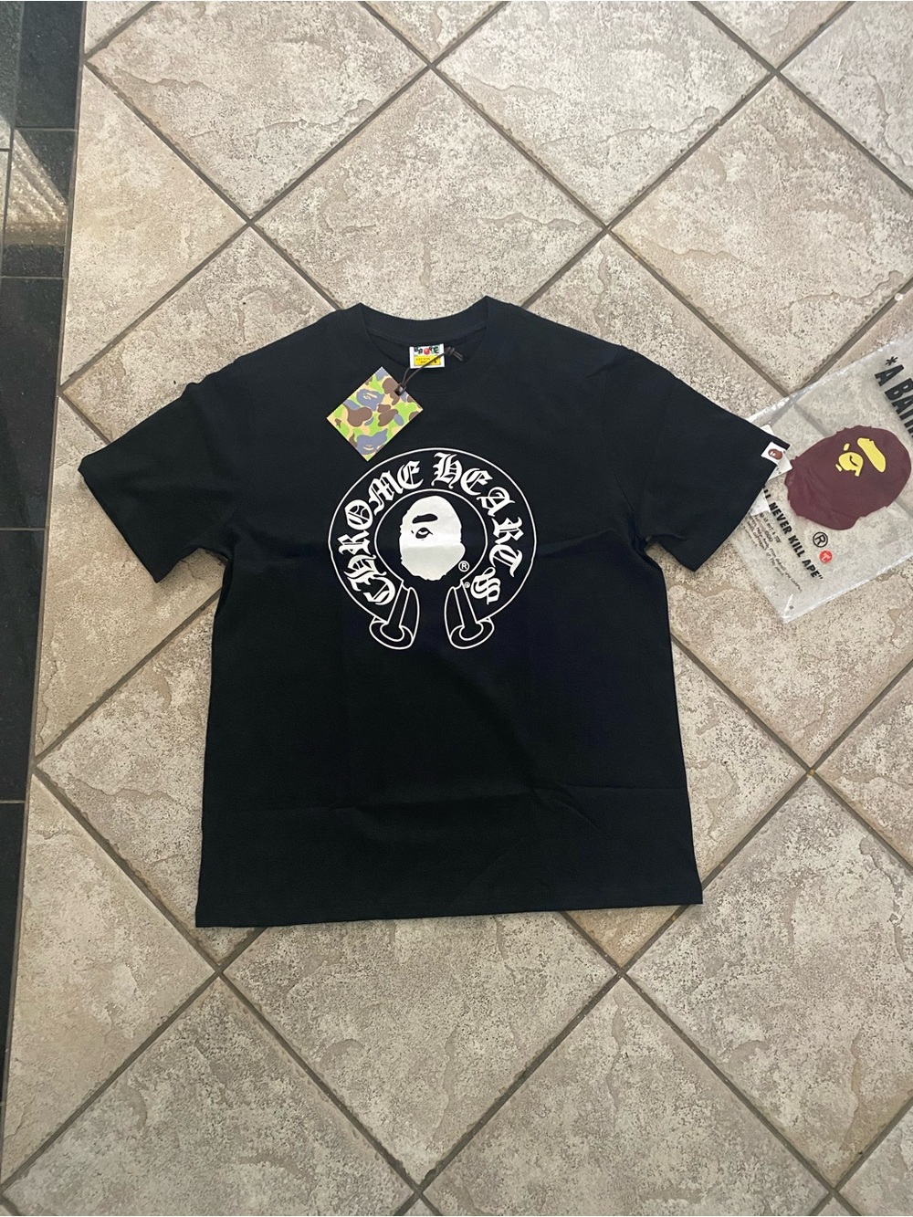 Chrome Hearts Black Graphic Tee with White Logo